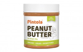 Pintola Peanut Butter Organic Creamy Unsweetened  Plastic Jar  350 grams